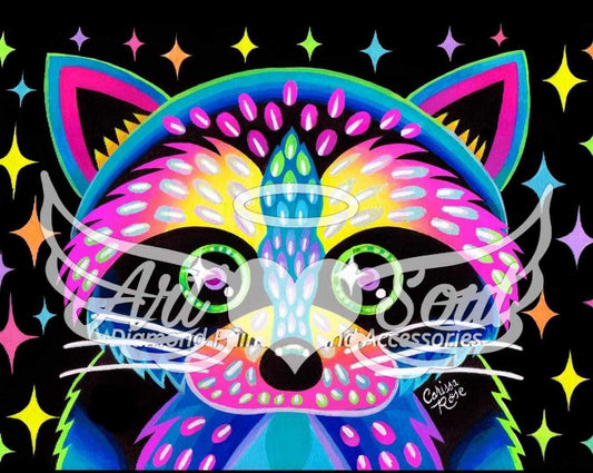 Neon Racoon by Carissa Rose