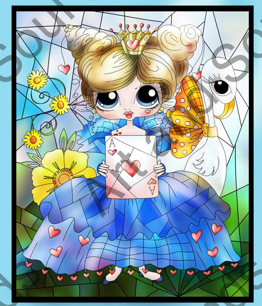 Blue Alice Bestie Stained Glass by Sherri Baldy