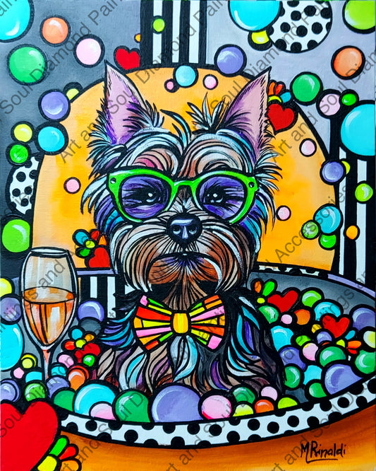 Dog in Bubbles by Mariella Rinaldi