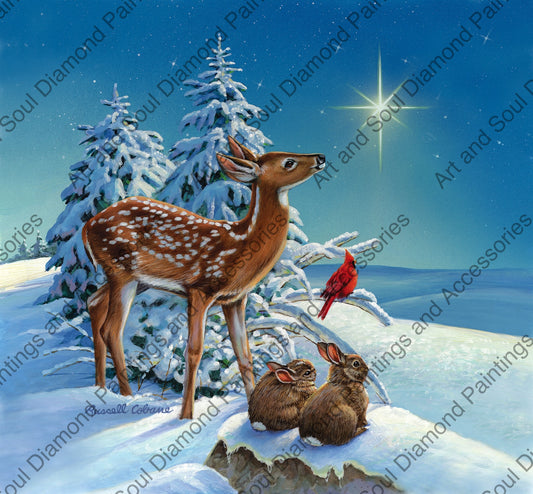 Fawn With Star & Bunnies by Russell Cobane