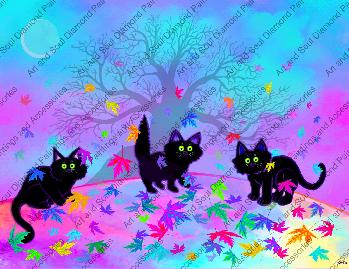 Kittens and Rainbow Leaves by Nick Gustafson