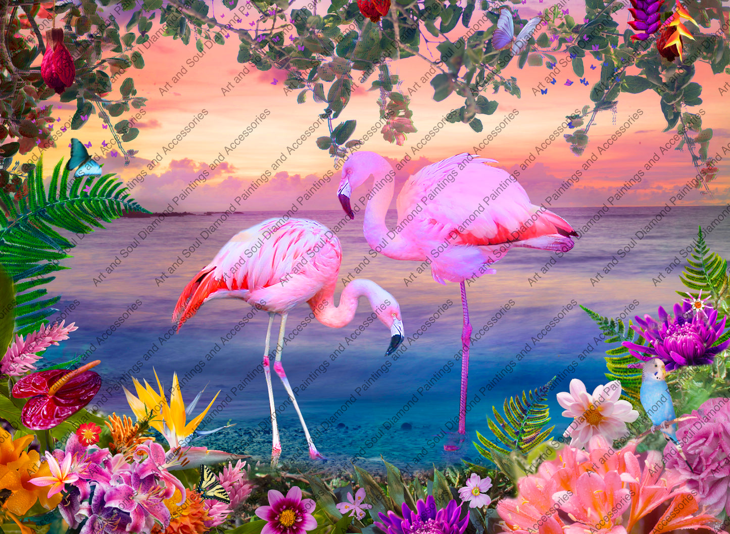 Moon Dream Sunrise Flamingo by Alixandra Mullins