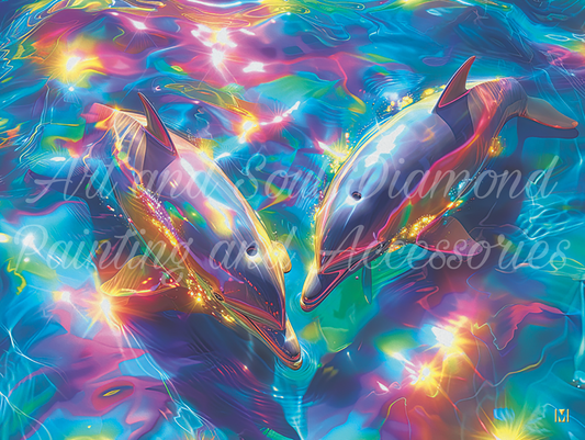 Rainbow Sea Dolphins by Michael David Ward