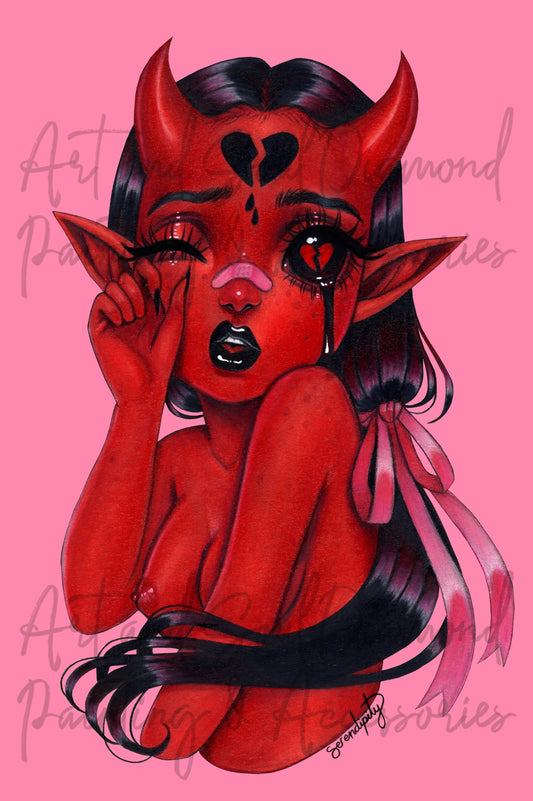 Sad Demon Girl by Serendipity the Artist