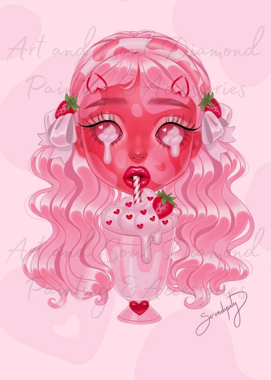 Strawberry Milkshake by Serendipity the Artist